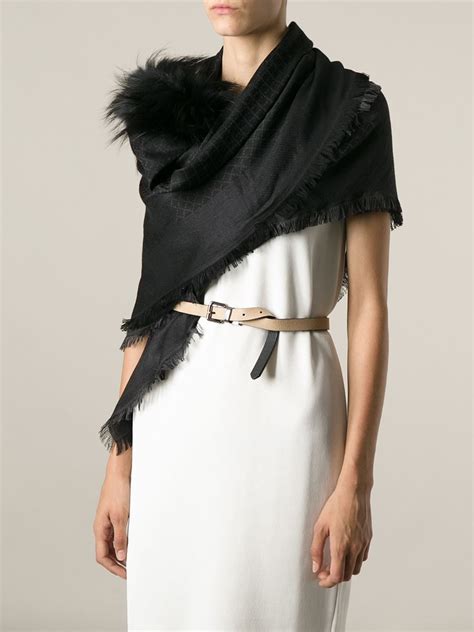 gucci fur scarf|gucci scarf female.